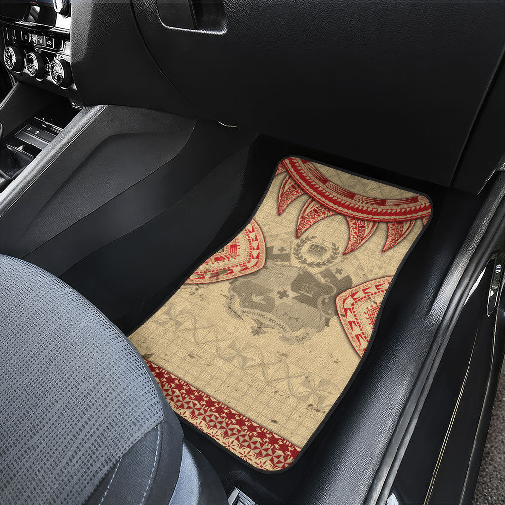 Tonga Language Week Car Mats Tribal Cross Ngatu Floral Pattern DT05 - Polynesian Pride