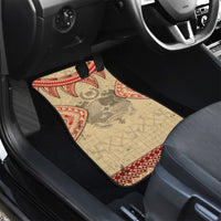 Tonga Language Week Car Mats Tribal Cross Ngatu Floral Pattern DT05 - Polynesian Pride