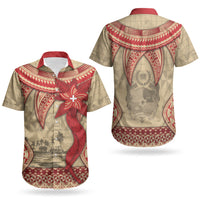 Tonga Language Week Couples Matching Summer Maxi Dress and Hawaiian Shirt Tribal Cross Ngatu Floral Pattern DT05 - Polynesian Pride