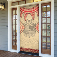Tonga Language Week Door Cover Tribal Cross Ngatu Floral Pattern DT05 - Polynesian Pride