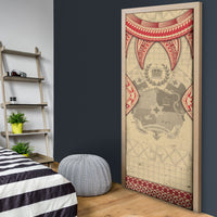 Tonga Language Week Door Cover Tribal Cross Ngatu Floral Pattern DT05 - Polynesian Pride