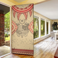 Tonga Language Week Door Cover Tribal Cross Ngatu Floral Pattern DT05 - Polynesian Pride