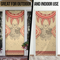Tonga Language Week Door Cover Tribal Cross Ngatu Floral Pattern DT05 - Polynesian Pride