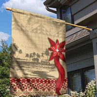 Tonga Language Week Garden Flag Tribal Cross Ngatu Floral Pattern DT05 - Polynesian Pride