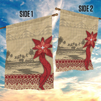 Tonga Language Week Garden Flag Tribal Cross Ngatu Floral Pattern DT05 - Polynesian Pride
