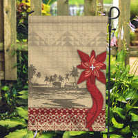 Tonga Language Week Garden Flag Tribal Cross Ngatu Floral Pattern DT05 Garden Flag Red - Polynesian Pride