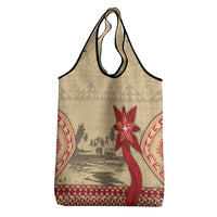 Tonga Language Week Grocery Bag Tribal Cross Ngatu Floral Pattern DT05 - Polynesian Pride