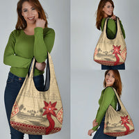 Tonga Language Week Grocery Bag Tribal Cross Ngatu Floral Pattern DT05 - Polynesian Pride