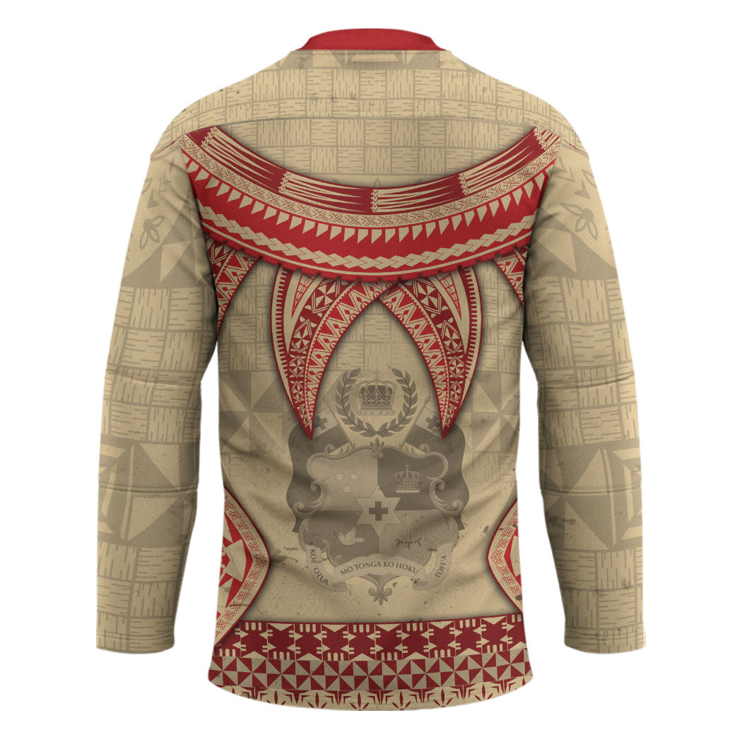 Tonga Language Week Hockey Jersey Tribal Cross Ngatu Floral Pattern DT05 - Polynesian Pride