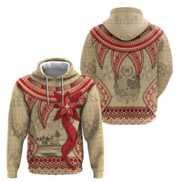 Tonga Language Week Hoodie Tribal Cross Ngatu Floral Pattern DT05 - Polynesian Pride