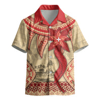 Tonga Language Week Kid Hawaiian Shirt Tribal Cross Ngatu Floral Pattern DT05 - Polynesian Pride