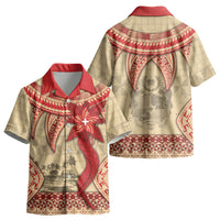 Tonga Language Week Kid Hawaiian Shirt Tribal Cross Ngatu Floral Pattern DT05 - Polynesian Pride