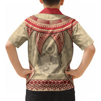 Tonga Language Week Kid Hawaiian Shirt Tribal Cross Ngatu Floral Pattern DT05 - Polynesian Pride
