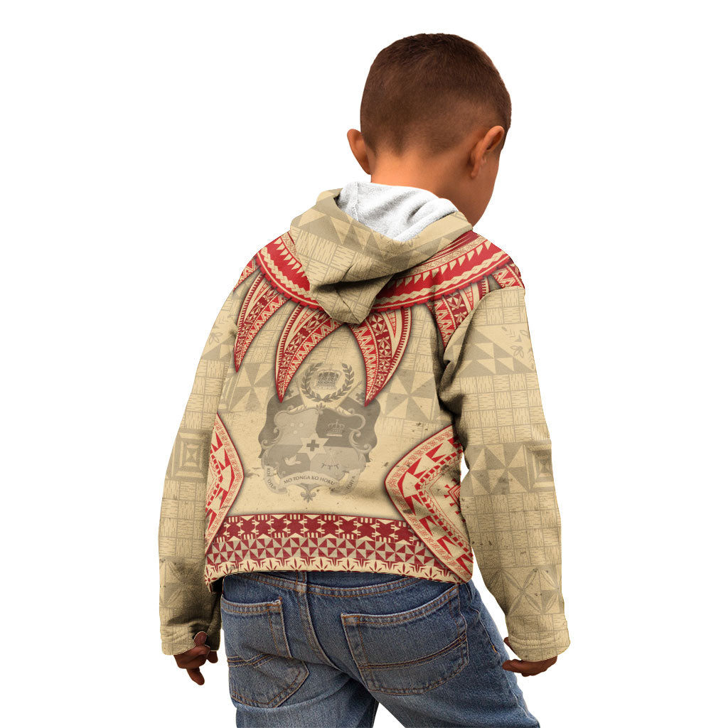 Tonga Language Week Kid Hoodie Tribal Cross Ngatu Floral Pattern DT05 - Polynesian Pride