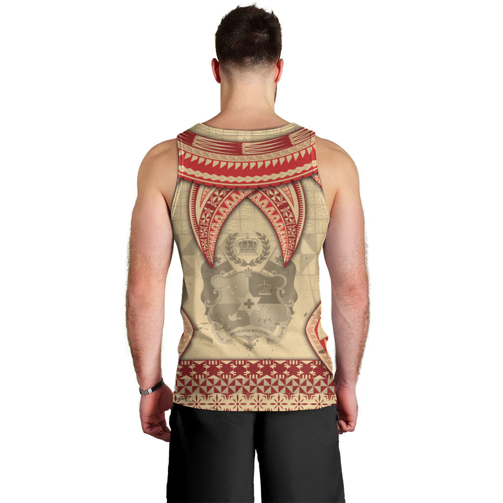 Tonga Language Week Men Tank Top Tribal Cross Ngatu Floral Pattern DT05 - Polynesian Pride