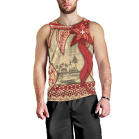 Tonga Language Week Men Tank Top Tribal Cross Ngatu Floral Pattern DT05 - Polynesian Pride