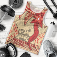 Tonga Language Week Men Tank Top Tribal Cross Ngatu Floral Pattern DT05 - Polynesian Pride