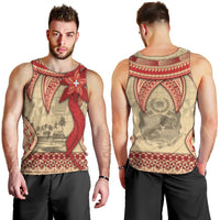 Tonga Language Week Men Tank Top Tribal Cross Ngatu Floral Pattern DT05 - Polynesian Pride