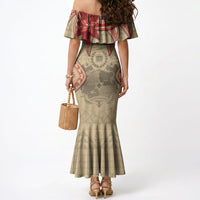Tonga Language Week Mermaid Dress Tribal Cross Ngatu Floral Pattern DT05 - Polynesian Pride