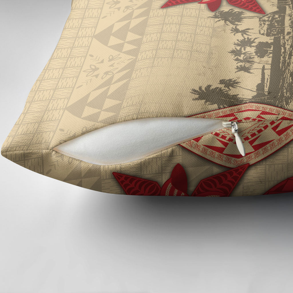 Tonga Language Week Pillow Cover Tribal Cross Ngatu Floral Pattern DT05 - Polynesian Pride