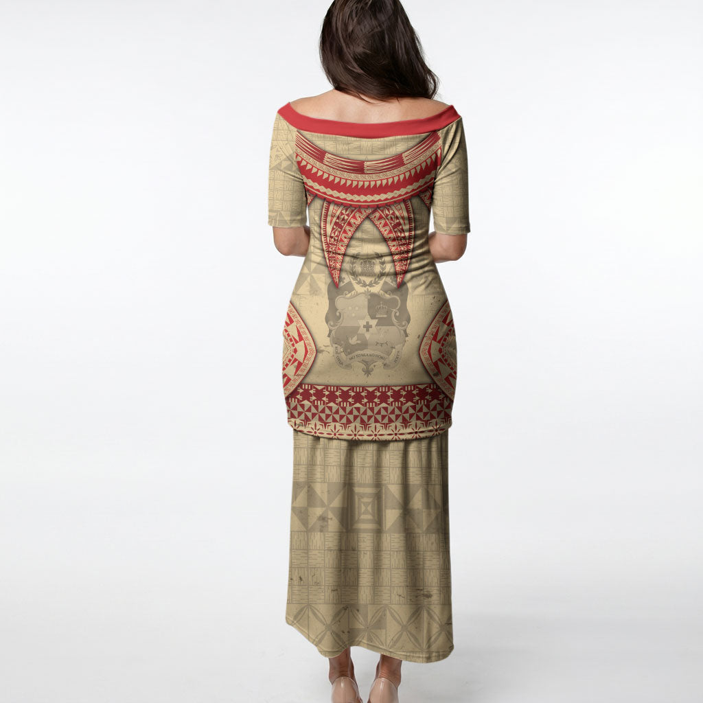 Tonga Language Week Puletasi Tribal Cross Ngatu Floral Pattern DT05 - Polynesian Pride