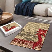 Tonga Language Week Puzzle Tribal Cross Ngatu Floral Pattern DT05 - Polynesian Pride