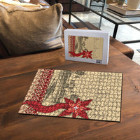 Tonga Language Week Puzzle Tribal Cross Ngatu Floral Pattern DT05 - Polynesian Pride