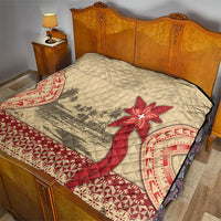 Tonga Language Week Quilt Tribal Cross Ngatu Floral Pattern DT05 - Polynesian Pride