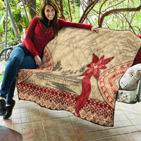 Tonga Language Week Quilt Tribal Cross Ngatu Floral Pattern DT05 - Polynesian Pride