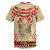 Tonga Language Week Rugby Jersey Tribal Cross Ngatu Floral Pattern DT05 - Polynesian Pride