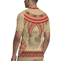 Tonga Language Week Rugby Jersey Tribal Cross Ngatu Floral Pattern DT05 - Polynesian Pride