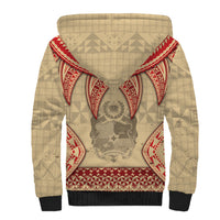 Tonga Language Week Sherpa Hoodie Tribal Cross Ngatu Floral Pattern DT05 - Polynesian Pride