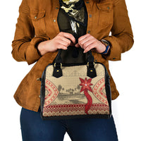 Tonga Language Week Shoulder Handbag Tribal Cross Ngatu Floral Pattern DT05 - Polynesian Pride