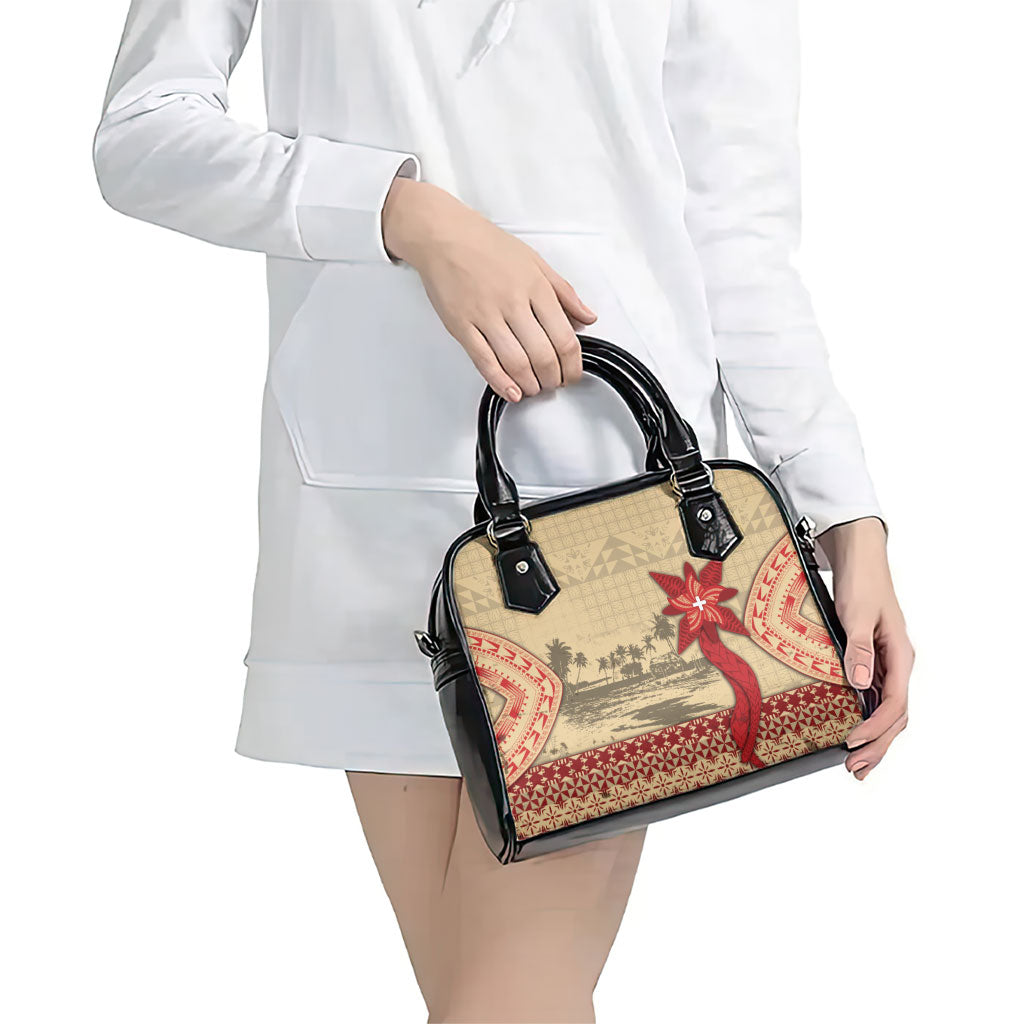 Tonga Language Week Shoulder Handbag Tribal Cross Ngatu Floral Pattern DT05 - Polynesian Pride