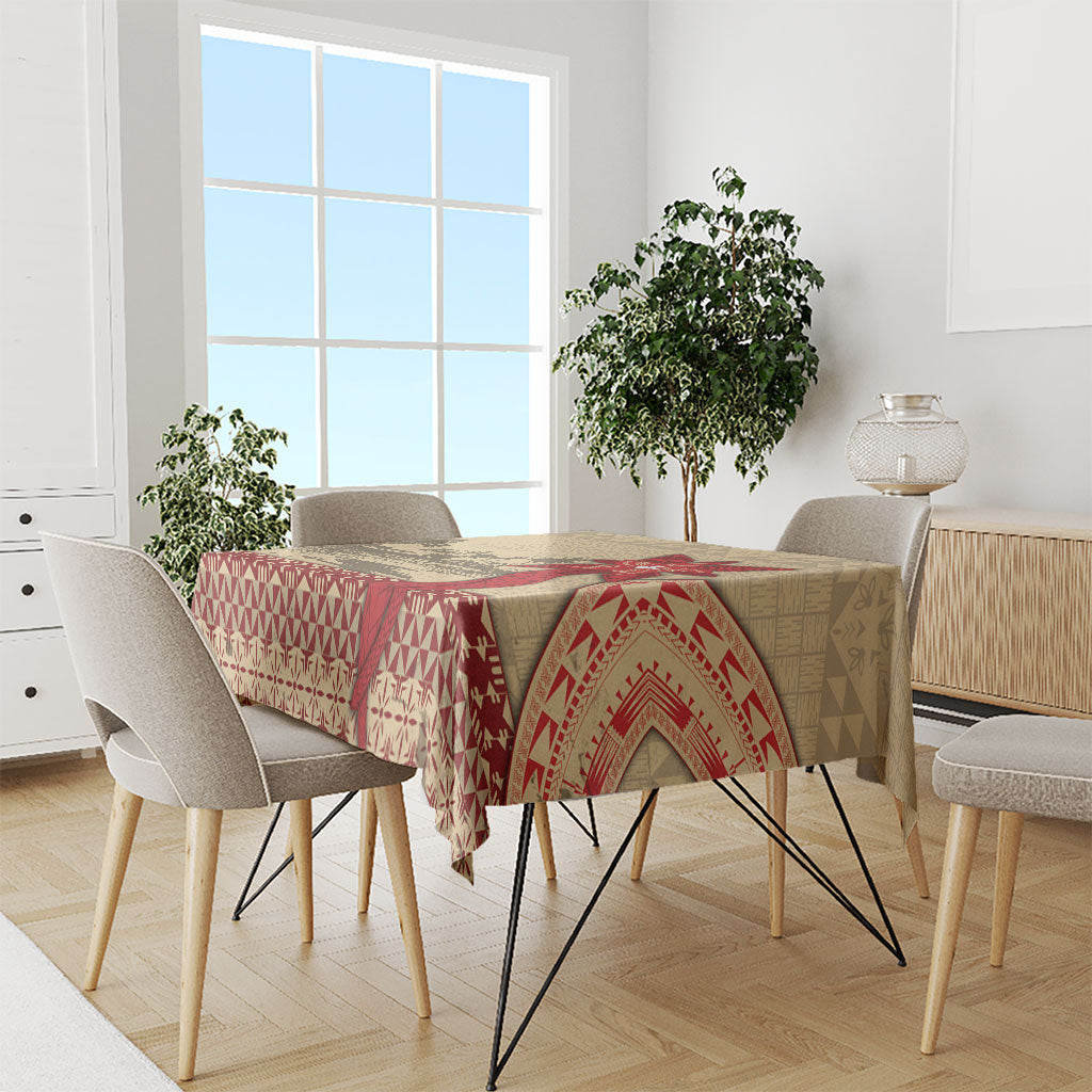 Tonga Language Week Tablecloth Tribal Cross Ngatu Floral Pattern DT05 - Polynesian Pride