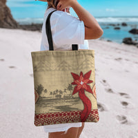 Tonga Language Week Tote Bag Tribal Cross Ngatu Floral Pattern DT05 - Polynesian Pride