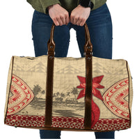 Tonga Language Week Travel Bag Tribal Cross Ngatu Floral Pattern DT05 Red - Polynesian Pride