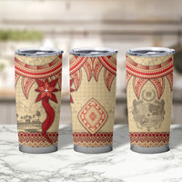 Tonga Language Week Tumbler Cup Tribal Cross Ngatu Floral Pattern DT05 - Polynesian Pride