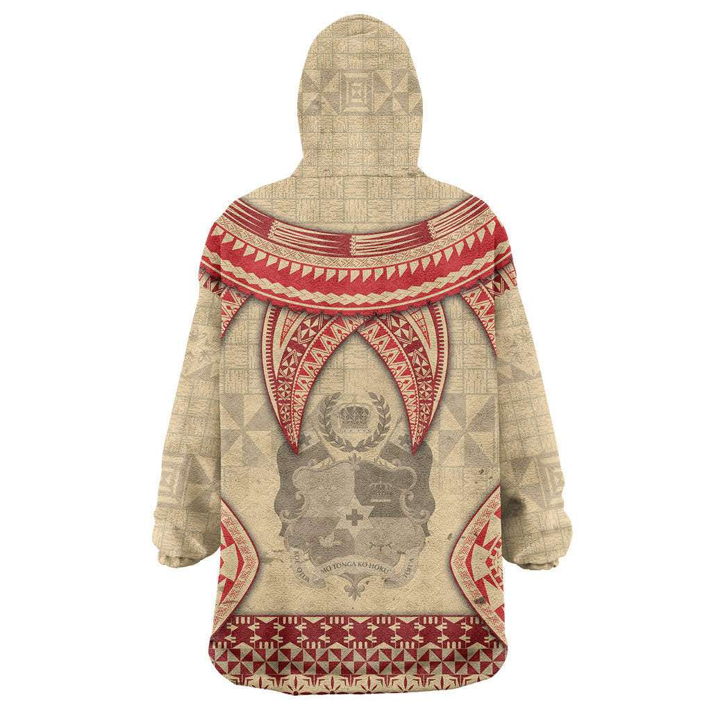 Tonga Language Week Wearable Blanket Hoodie Tribal Cross Ngatu Floral Pattern DT05 - Polynesian Pride