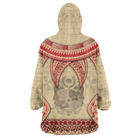 Tonga Language Week Wearable Blanket Hoodie Tribal Cross Ngatu Floral Pattern DT05 - Polynesian Pride