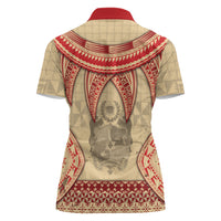 Tonga Language Week Women Polo Shirt Tribal Cross Ngatu Floral Pattern DT05 - Polynesian Pride