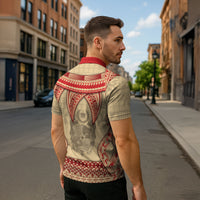 Tonga Language Week Zipper Polo Shirt Tribal Cross Ngatu Floral Pattern DT05 - Polynesian Pride