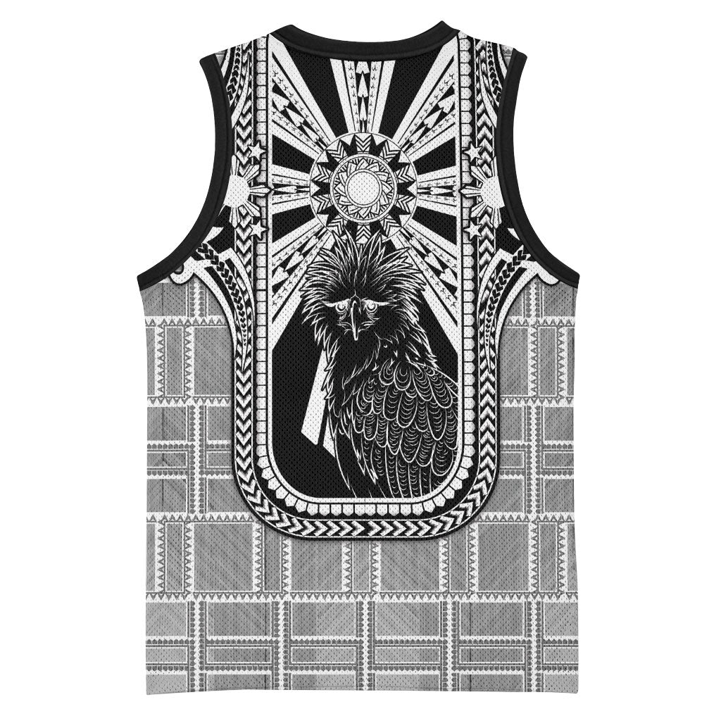 Mabuhay Philippines Festival Basketball Jersey Philippine Eagle Sun Three Stars Barong Pattern DT05 - Polynesian Pride
