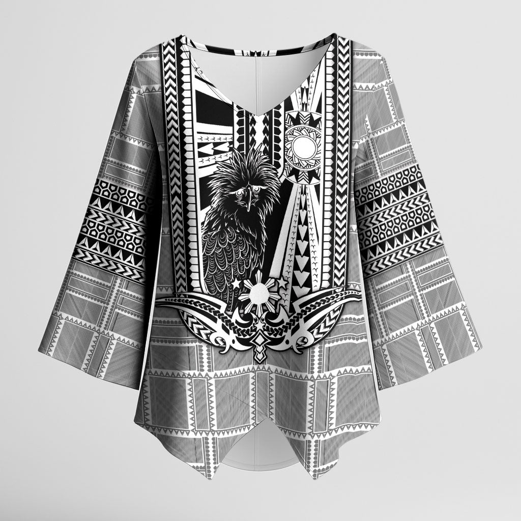 Mabuhay Philippines Festival Kimono Sleeve Blouse Philippine Eagle Sun Three Stars Barong Pattern