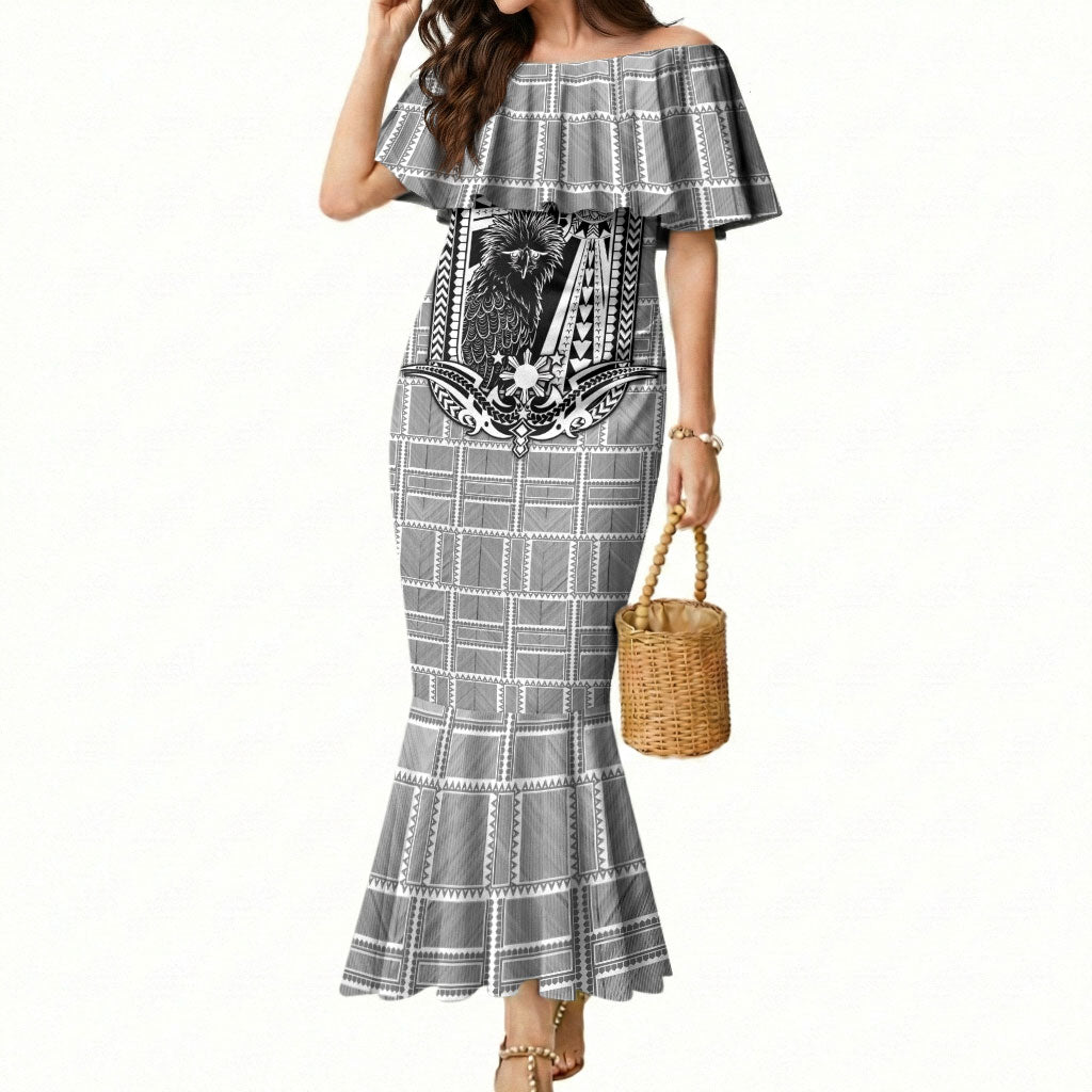 Mabuhay Philippines Festival Mermaid Dress Philippine Eagle Sun Three Stars Barong Pattern