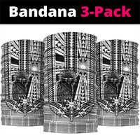 Mabuhay Philippines Festival Neck Gaiter Philippine Eagle Sun Three Stars Barong Pattern DT05 package One Size: 25*50cm Gray - Polynesian Pride