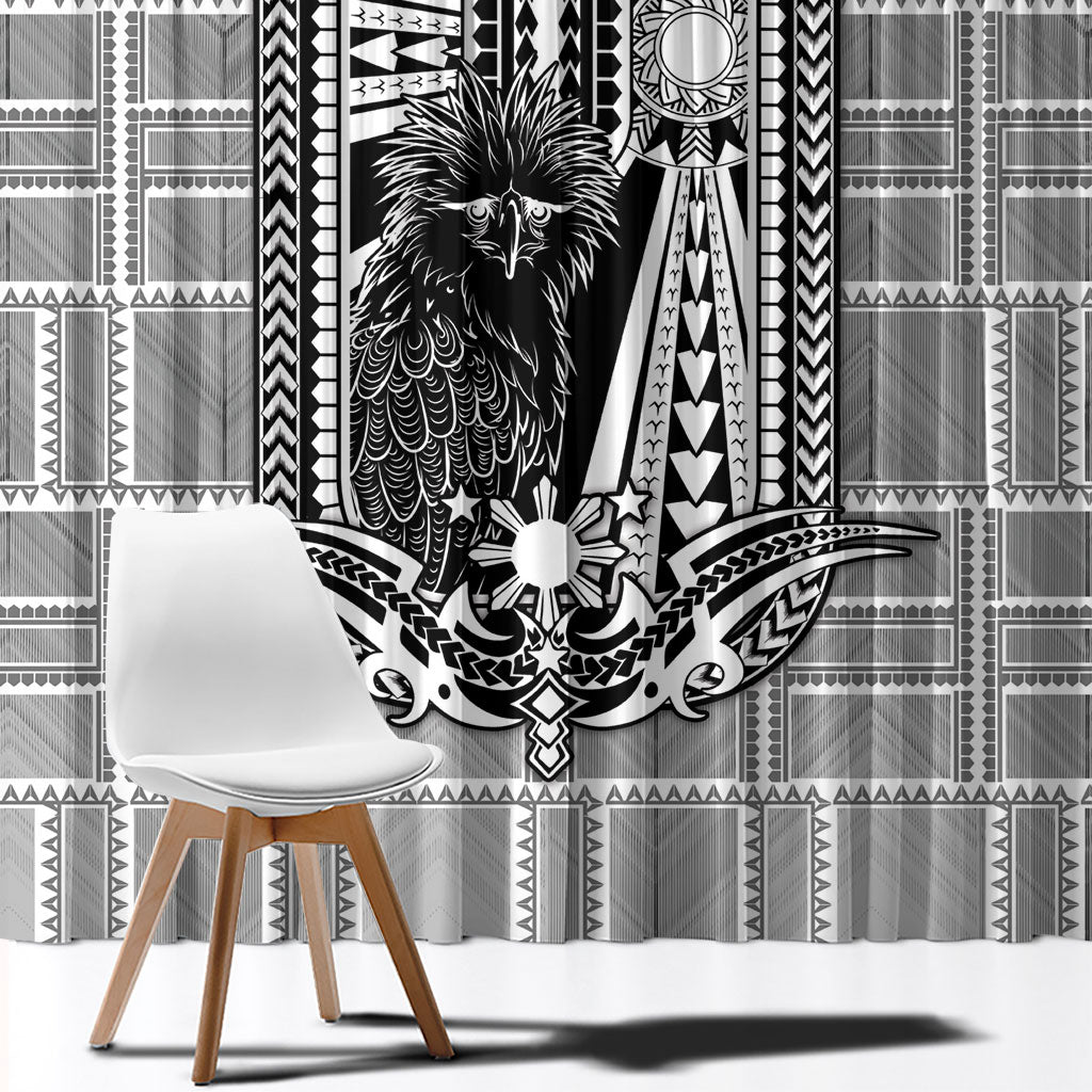 Mabuhay Philippines Festival Window Curtain Philippine Eagle Sun Three Stars Barong Pattern DT05 - Polynesian Pride