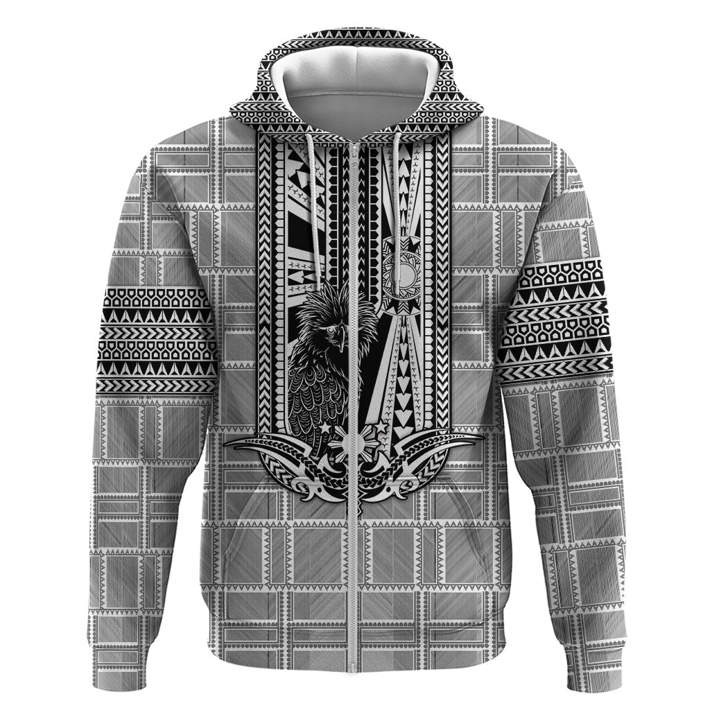 Mabuhay Philippines Festival Zip Hoodie Philippine Eagle Sun Three Stars Barong Pattern DT05 Zip Hoodie Gray - Polynesian Pride