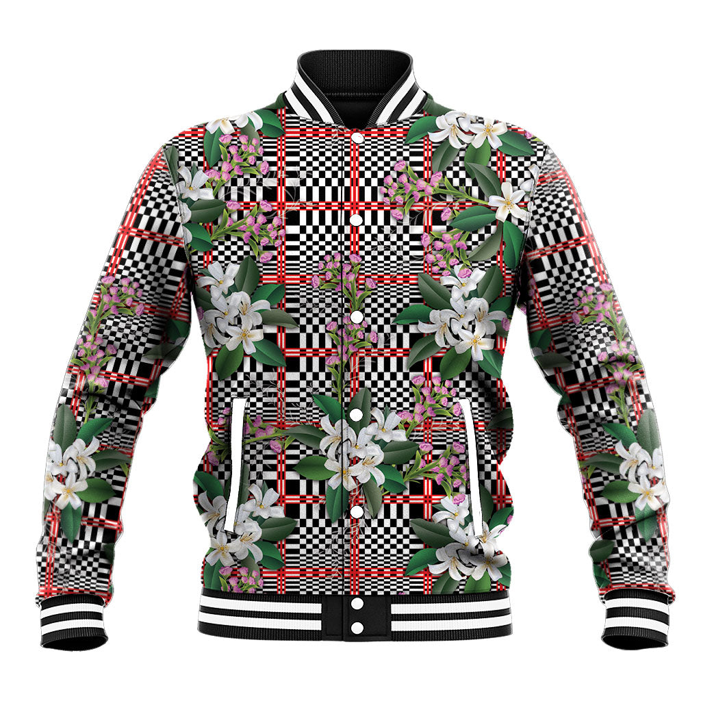Red Binakol Motifs With Jasminum Sambac Baseball Jacket Mabuhay Philippines Festival DT05 Unisex Red - Polynesian Pride
