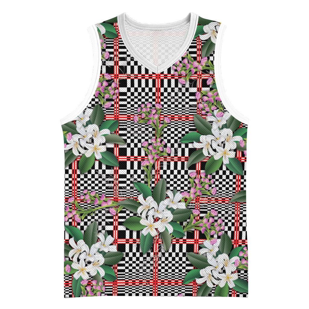 Red Binakol Motifs With Jasminum Sambac Basketball Jersey Mabuhay Philippines Festival DT05 Unisex Red - Polynesian Pride